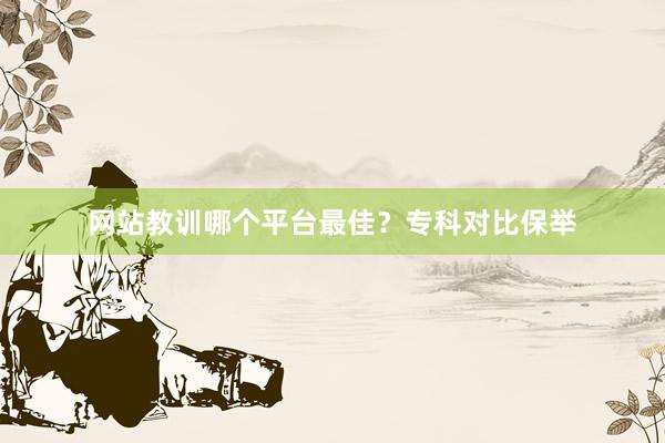 网站教训哪个平台最佳？专科对比保举