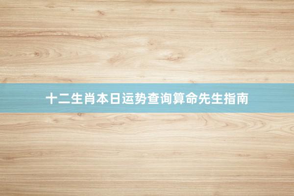 十二生肖本日运势查询算命先生指南